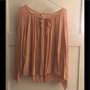 Boho peasant top pink XXL